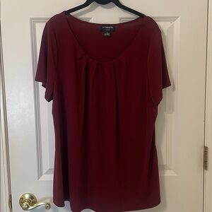 Liz Claiborne Burgundy Blouse 1X